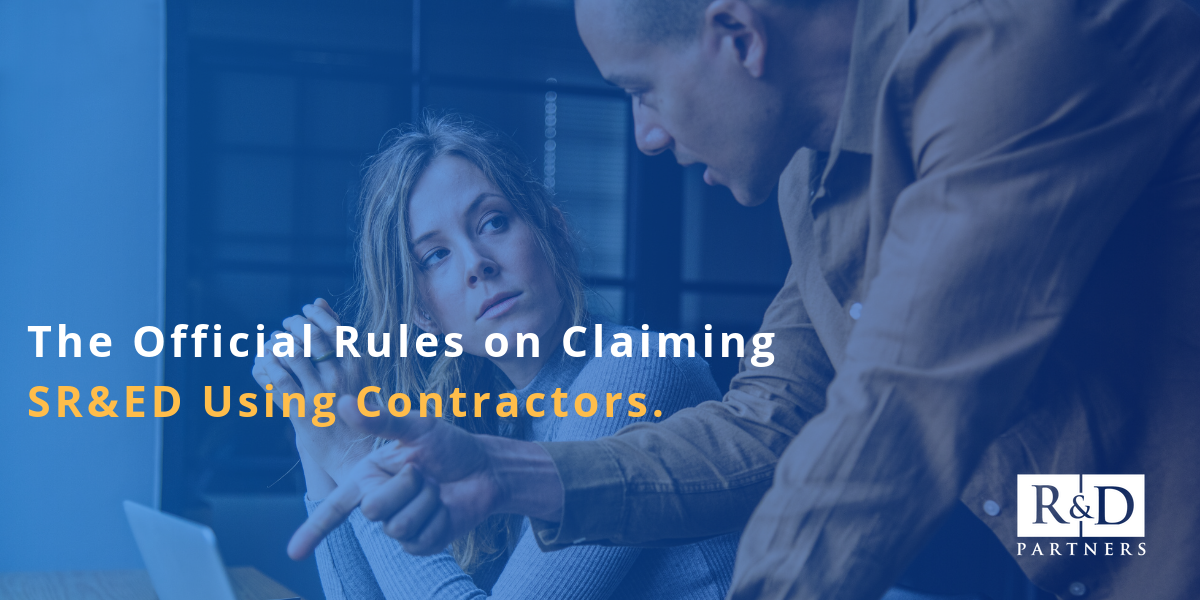 The official rules on claiming SR&ED using contractors